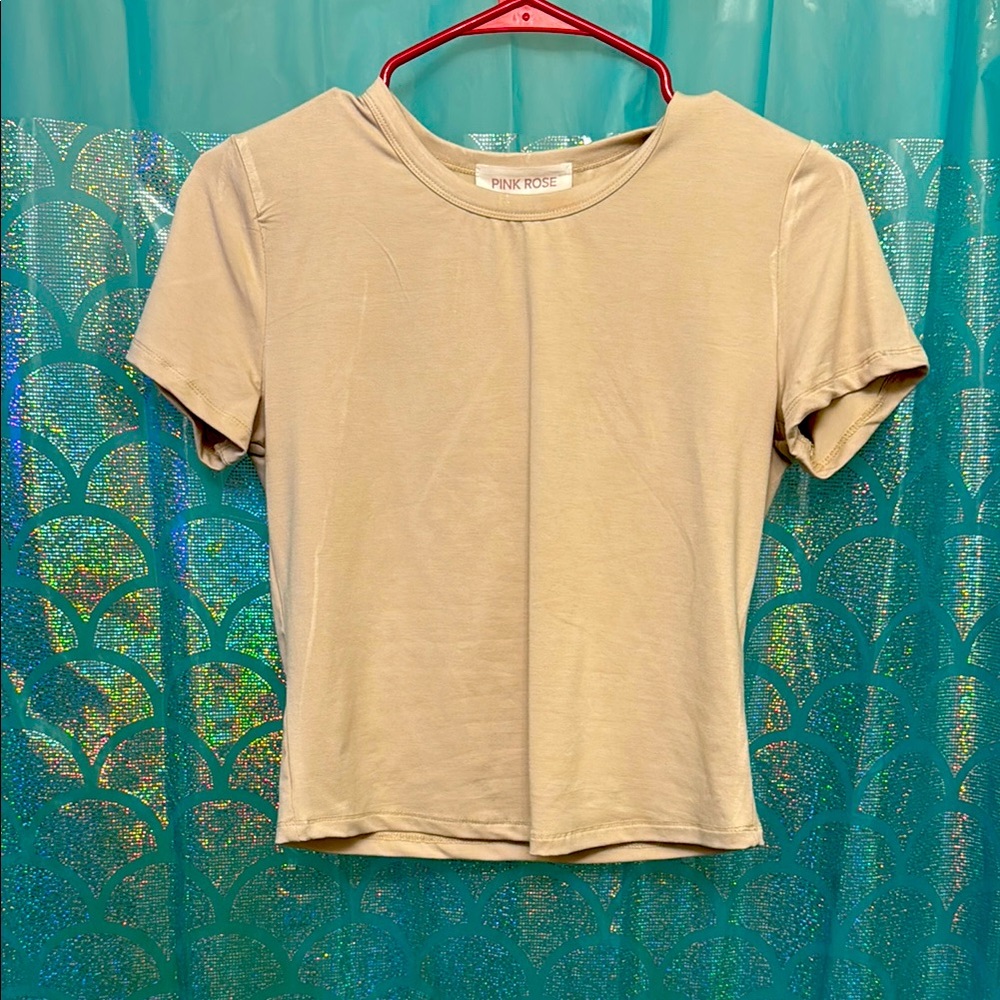 Pink Rose Women's Tan Top